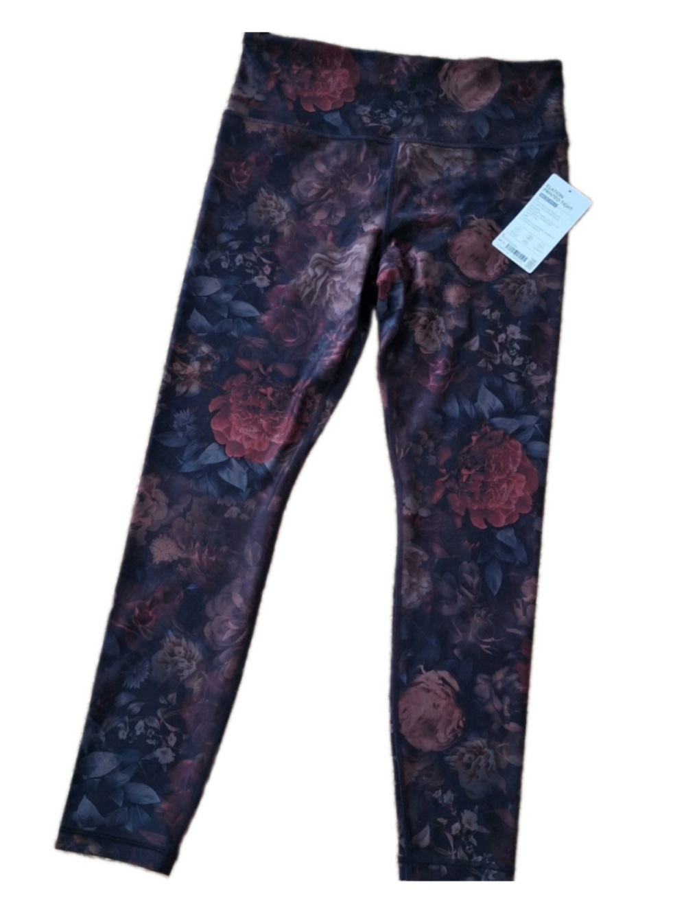 NWT Athleta Women's Size LARGE Elation Printed Tight Dark Floral Yoga Leggings